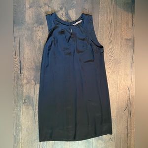 Silk shift dress with keyhole cutout